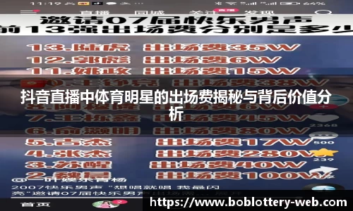 抖音直播中体育明星的出场费揭秘与背后价值分析